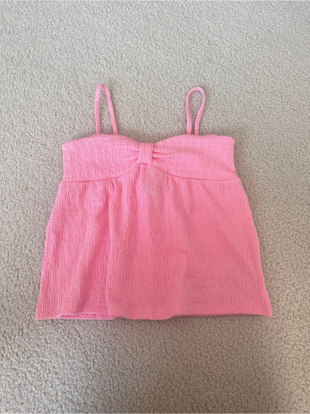 Old Navy Girls Pink Smocked Bow Tank Top SIze L (10-12)